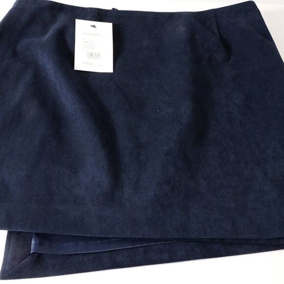 Theory  IWG Wrap Skirt Brilliant Skirt  Navy Fulton Fuax Suede Skirt  NWT 195 - Picture 14 of 14